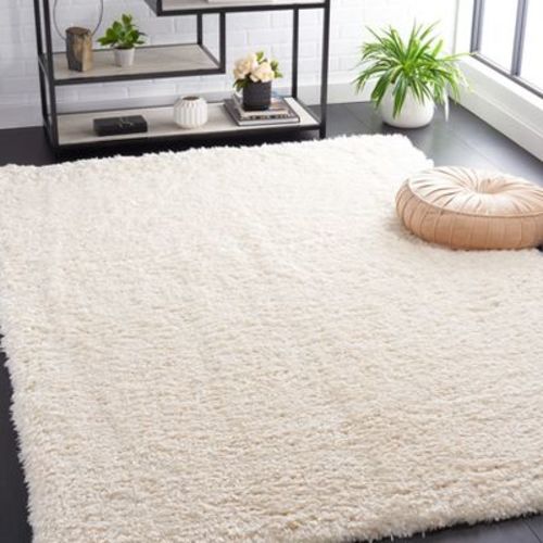 Flokati Shag Flk950 Power Loomed Area Rug - Ivory - 5'3"x5'3" - Safavieh.