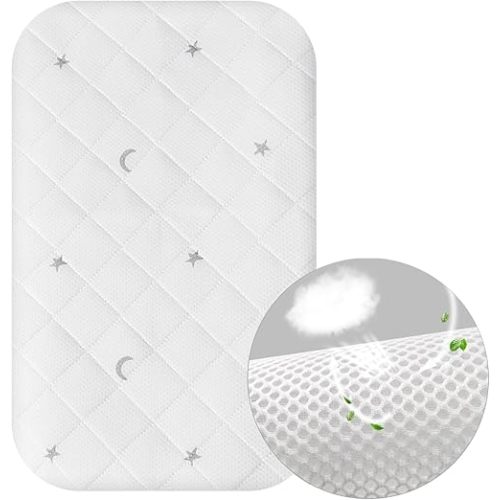 Waterproof Bassinet Mattress Protector Compatible with AMKE 3 in 1 Bassinets(35" X 20"), Foalom, YADAQE, Bellababy, Milliard and TCBunny Bassinet, Breathable and Noiseless