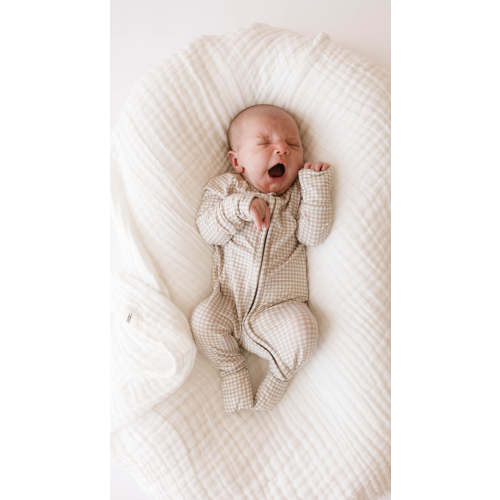 Ryan Gingham | Bamboo Zip Pajamas (3-6 months)