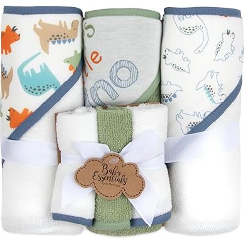 Hooded Baby Bath Towel and Washcloth 6 Piece Set for Newborns, Infants & Toddlers, Boys & Girls Baby Hooded Towels Set