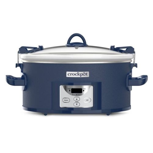 Crock-pot 7qt Cook & Carry One Touch Programmable Slow Cooker Poseidon Blue: Locking Lid, Dishwasher-safe Parts