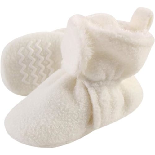 Hudson Baby Unisex Baby Cozy Fleece and Faux Sherpa Booties - 0-6 Months - Cream