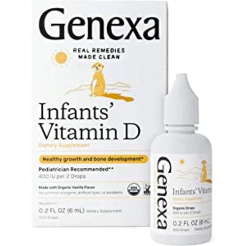 Amazon.com: Genexa Infants’ Vitamin D Drops - 90 Servings - Promotes Healthy Growth - Organic, Gluten Free & Non-GMO : Health & Household