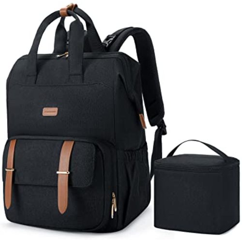 mommore Breast Pump Backpack for Spectra S1,S2 Medela Diaper Bag Backpack for Working Moms with 15.6 inch Laptop Sleeve, Black