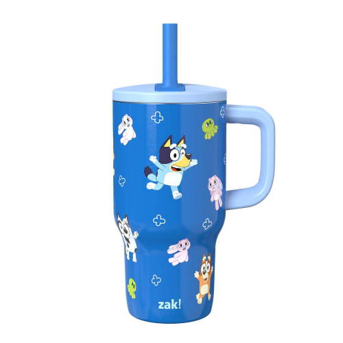 Zak Designs 16oz Stainless Steel Double-Wall Tumbler for Kids with Straw, Assorted Sets