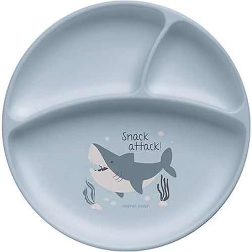 Stephen Joseph Silicone Baby Plate, One size, Shark