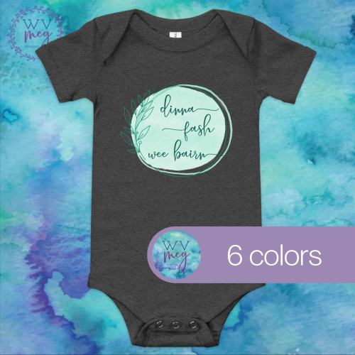 Outlander Inspired Dinna Fash Wee Bairn Baby Short Sleeve One Piece Onesie