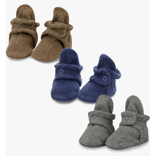 Zutano Unisex Baby Cozie Fleece Baby Booties, Pack of 3