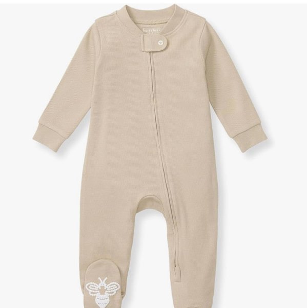 Burt's Bees Sleep and Play PJs, 100% Organic Cotton One-Piece Zip Front Romper Jumpsuit Pajamas