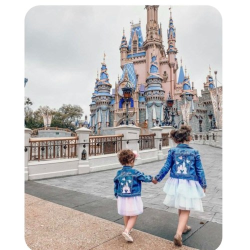 Personalized jean jacket, girls jean jacket, baby/toddler jean jacket personalized, Magical Castle, Princess jacket