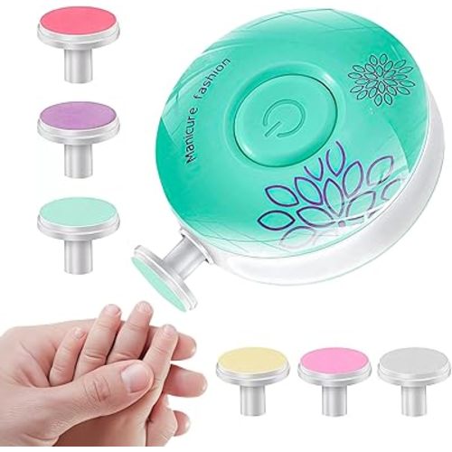 WONDERBUG Electric Baby Nail Trimmer, File, Clipper, Manicure, Lightweight, Quiet, Newborn, Infant, Toddler, Adults, Fingernails and Toes, Polish, Safe, Easy to Use, All Ages, 6 Grinding Pads
