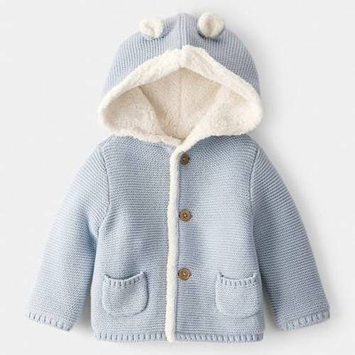 Baby Boy Carter's Sherpa Lined Cotton Long-Sleeve Sweater