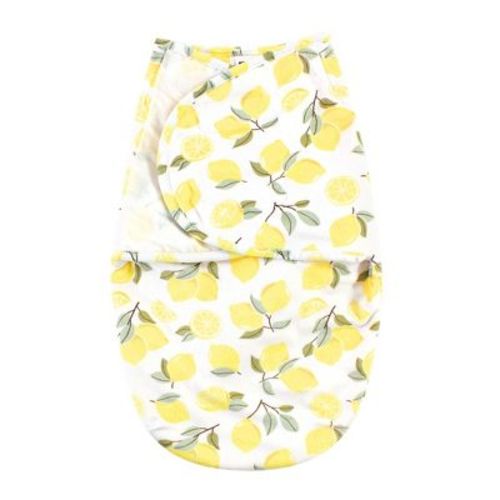 Hudson Baby Infant Girl Plush Faux Fur Swaddle Wrap, Lemon, 0-3 Months
