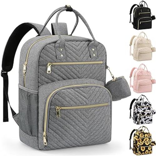 Diaper Bag Backpack,Baby Essentials Diapers Bag with Pacifier Case,Multipurpose Stylish Large Capacity Travel Backpack for Baby Girl/Boy(M-Gray)