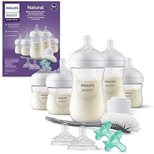 Philips AVENT Natural Baby Bottle with Natural Response Nipple, Newborn Baby Gift Set, SCD838/02