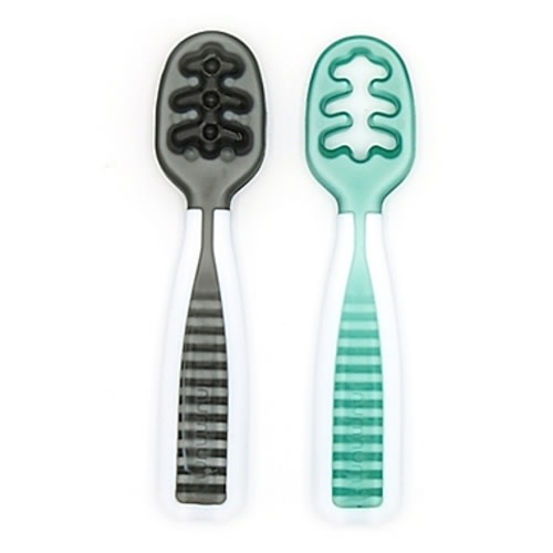 NumNum™ Pre-Spoon GOOtensils Dual-Stage Utensil Set in - Green/grey