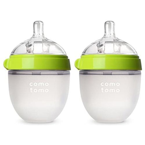 Comotomo Baby Bottle, Green, 5 Ounce (2 Count)