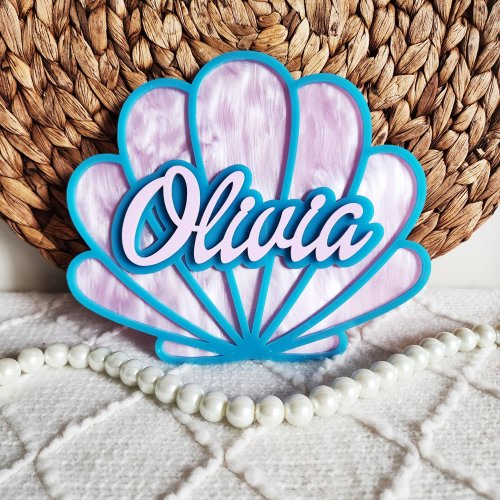 Mermaid shell baby sign | Baby mermaid shell name sign | Hospital Mermaid shell baby room decor sign | Mermaid Baby Shower Gift