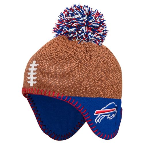 Infant Buffalo Bills Brown Football Head Knit Hat with Pom
