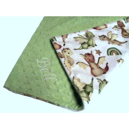 Baby Dragons Blanket Personalized Baby Gift Toddler Child Adult Minky Throw Gender Neutral