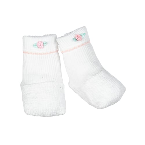 Paty Knit Booties with Rosettes #158R