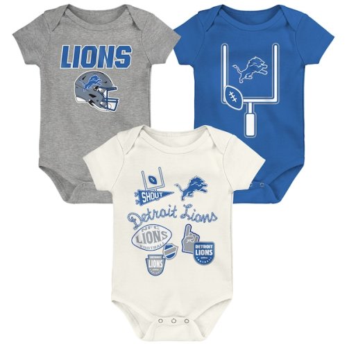 Infant & Newborn Outerstuff Detroit Lions Littlest Player Three-Piece Bodysuit Set