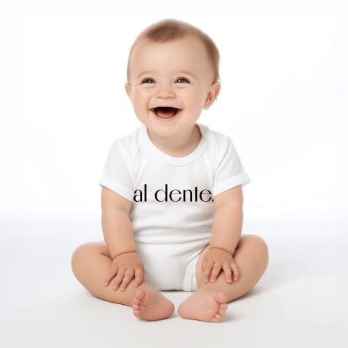 Al Dente Baby Bodysuit | 100% Cotton and Machine Washable – Chunky Deli