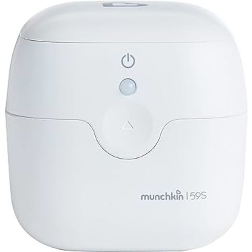 Munchkin Portable UV Sterilizer and Sanitizer Box, Eliminates 99.99% of Germs in 59 Seconds, Mini UV-C Cleaner for Pacifiers and More, White