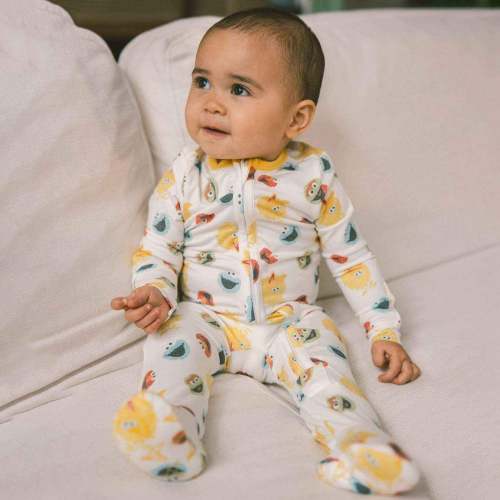 Zip-Up Footie Pajama - Sesame Scribbles