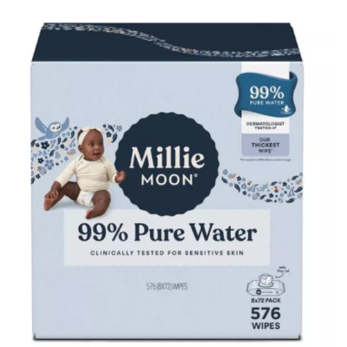 Millie Moon 99% Pure Water Baby Wipes - 576ct