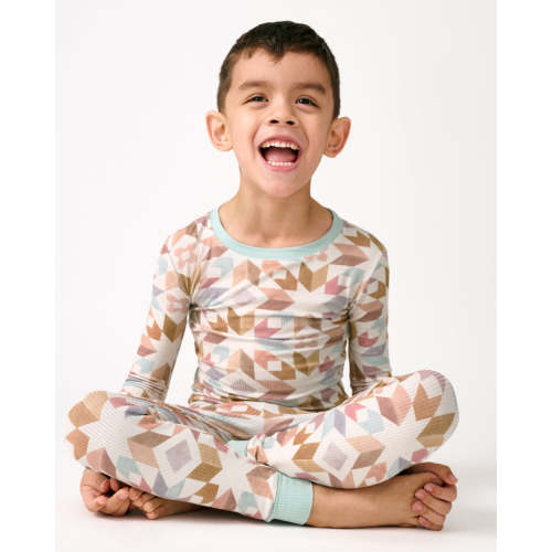 Kaleidoscope Dreams Ribbed Two-Piece Pajama Set | Little Sleepies