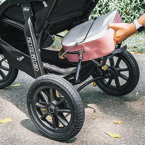 Chicco Activ3 Jogging Stroller Travel System, Includes Chicco KeyFit 30 Infant Car Seat with Base, Lightweight Aluminum Frame, Stroller and Car Seat Combo, Baby Travel Gear | Solar/Grey
