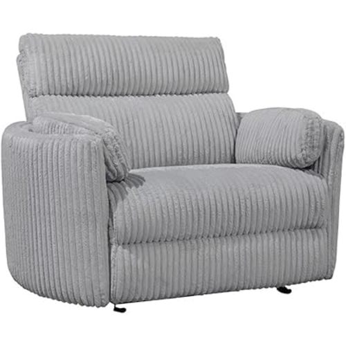 Radius Modern Fabric Power Glider Recliner in Mega Gray