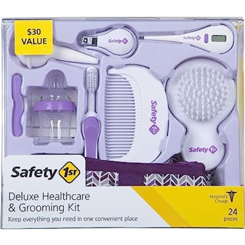 Safety 1st Deluxe Baby Healthcare and Grooming Kit, Pyramids Grape Juice, Newborn Baby Essentials, One Size, 24 Pieces