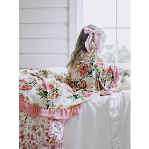 Dreamer Ruffled Blanket - Spring Zinnias