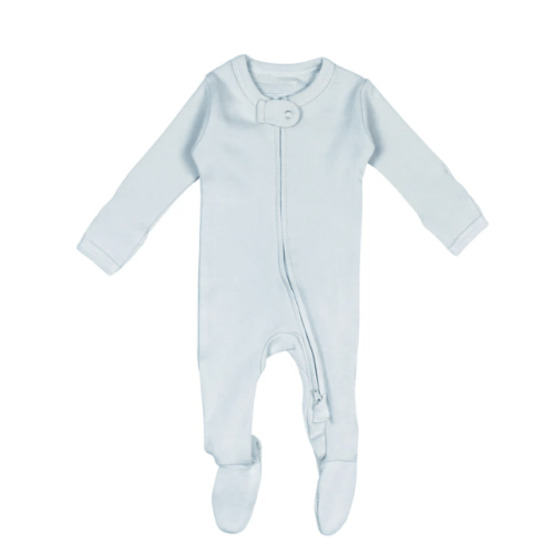 Organic 2-Way Zipper Footie in Moonbeam – L'ovedbaby