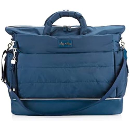 Itzy Ritzy Dream Weekender Travel Bag – Lightweight Overnight Bag with Base Compartment, 12 Pockets, Bottle Holders & Strap