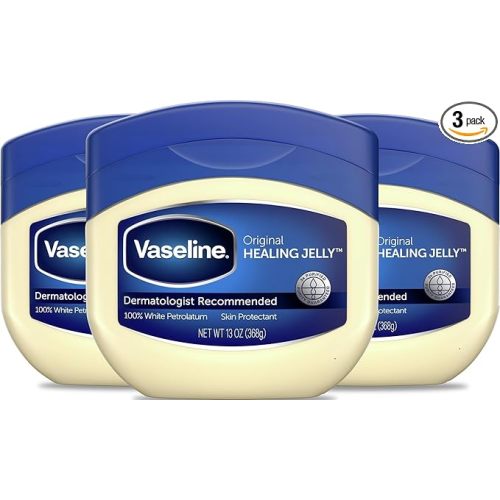 Vaseline Petroleum Jelly Original 3 Count Provides Dry Skin Relief And Protects Minor Cuts Dermatologist Recommended And Locks In Moisture 13oz