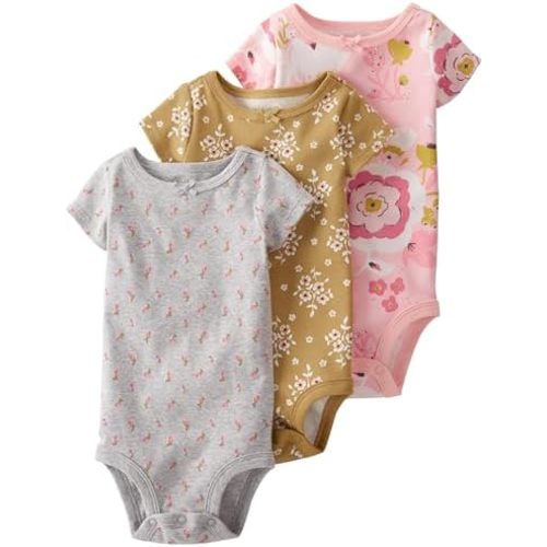 little planet by carter's Unisex 3-pack Short Sleeve Bodysuits Made With Organic Cotton