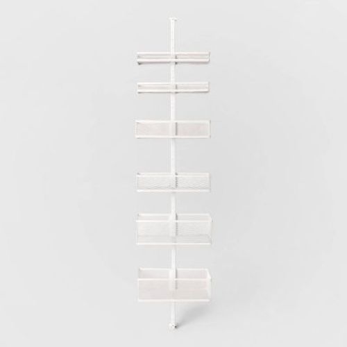 Over The Door Storage Rack With Mesh Baskets - Brightroom™: Metal Frame, Powder-coated, Universal Storage, White