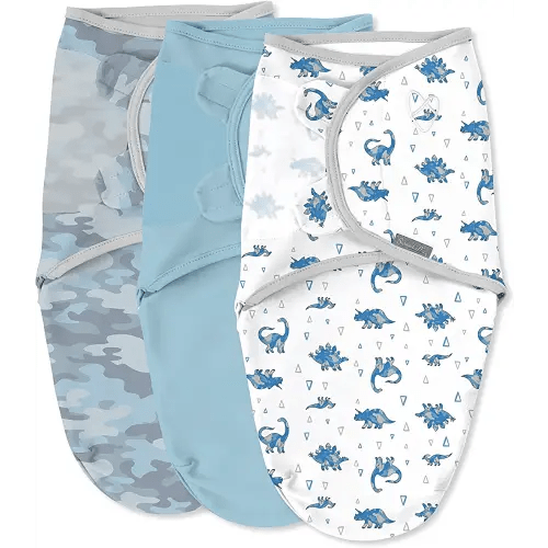 SwaddleMe Original Swaddle - Size Small/Medium, 0-3 Months, 3-Pack (Dino) Easy to Use Newborn Swaddle Wrap Keeps Baby Cozy and Secure and Helps Prevent Startle Reflex