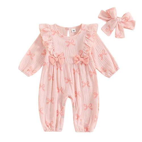 BOWTIE Ruffle Muslin Jumpsuit - Hazel & Bo