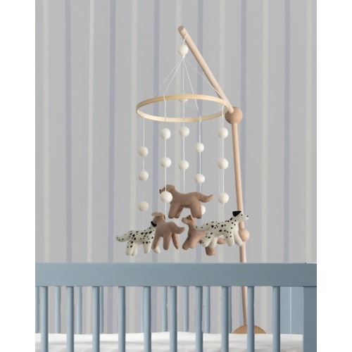 Handmade Golden Retriever & Dalmatian Nursery Mobile: Puppy Decor