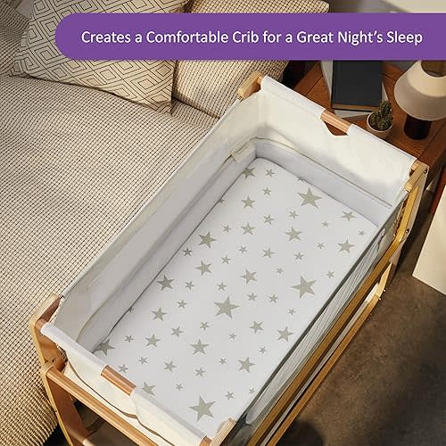 Snuzpod Bassinet Fitted Cotton Sheets 2pk, Light, Breathable, Long Lasting, Machine Washable