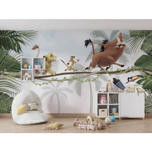 Lion King Kids Room Wallpaper , Cartoon Animals Wall Mural Nursery Room , Removable Little Lion King Mural , Lion King Mural For Baby Room