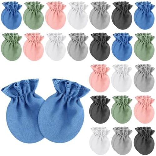 Vabean 24 Pairs Preemie Baby Mittens No Scratch Preemie Cotton Gloves Premature Baby Mittens for Preemie Boys Girls Newborn