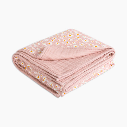 babyletto Quilt in 3-Layer GOTS Certified Organic Muslin Cotton - Daisy