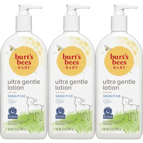 Burt's Bees Baby Ultra Gentle Lotion with Aloe for Sensitive Skin, Pediatrician Tested, 99.0% Natural Origin, Pack of 3