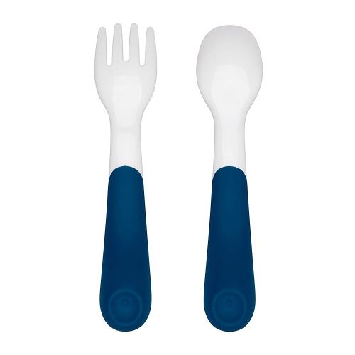 OXO Tot On The Go Fork & Spoon Training Set with Travel Case - Navy