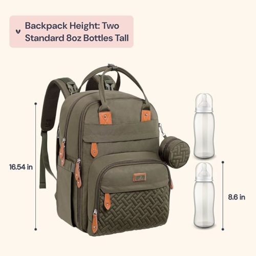 BabbleRoo Unisex Diaper Bag Backpack Army Green